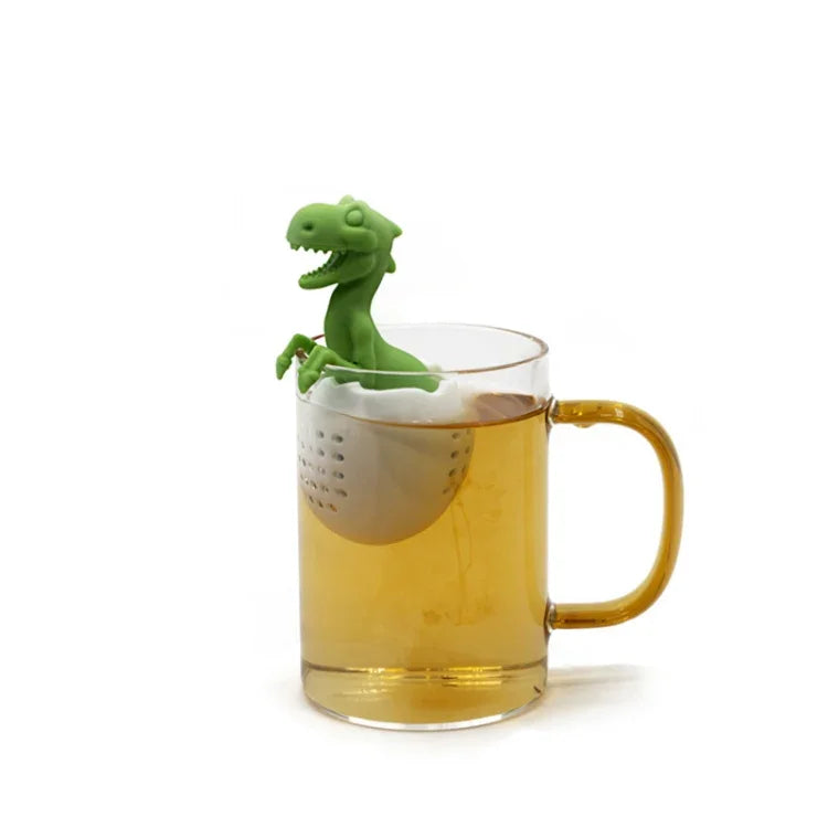 恐龍寶寶矽膠茶濾器，幸運綠，燭光黃
