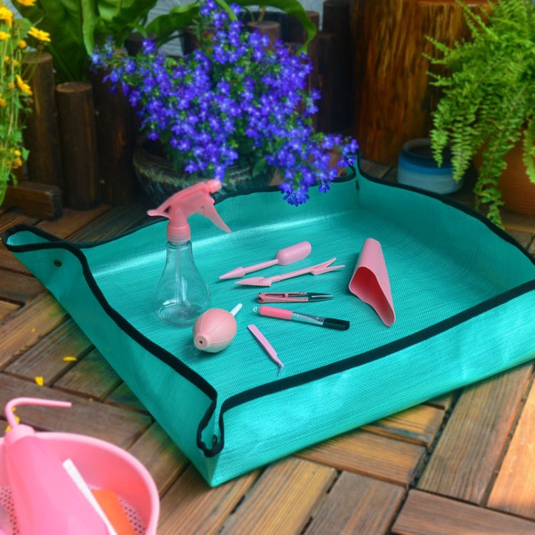 68x68cm PE家用園藝種植操作墊綠色植物換盆混土防水花墊，68x68cm
