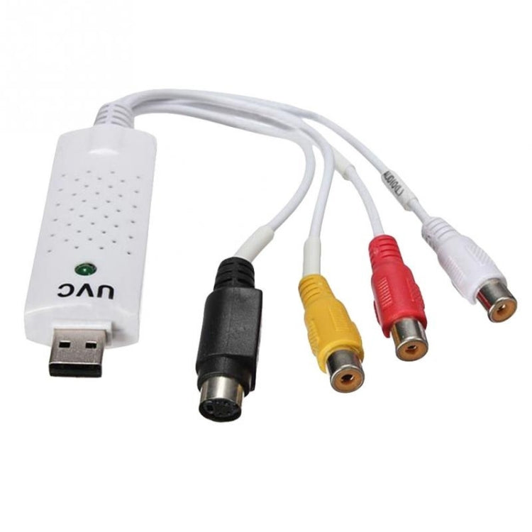 便攜 USB 2.0 音視頻擷取卡轉接器 VHS 轉 DVD 視頻擷取，適用 Win7 / Win8 / XP / Vista，免驅動
