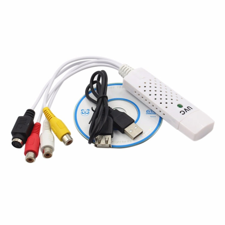 便攜 USB 2.0 音視頻擷取卡轉接器 VHS 轉 DVD 視頻擷取，適用 Win7 / Win8 / XP / Vista，免驅動