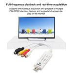 便攜 USB 2.0 音視頻擷取卡轉接器 VHS 轉 DVD 視頻擷取，適用 Win7 / Win8 / XP / Vista，免驅動