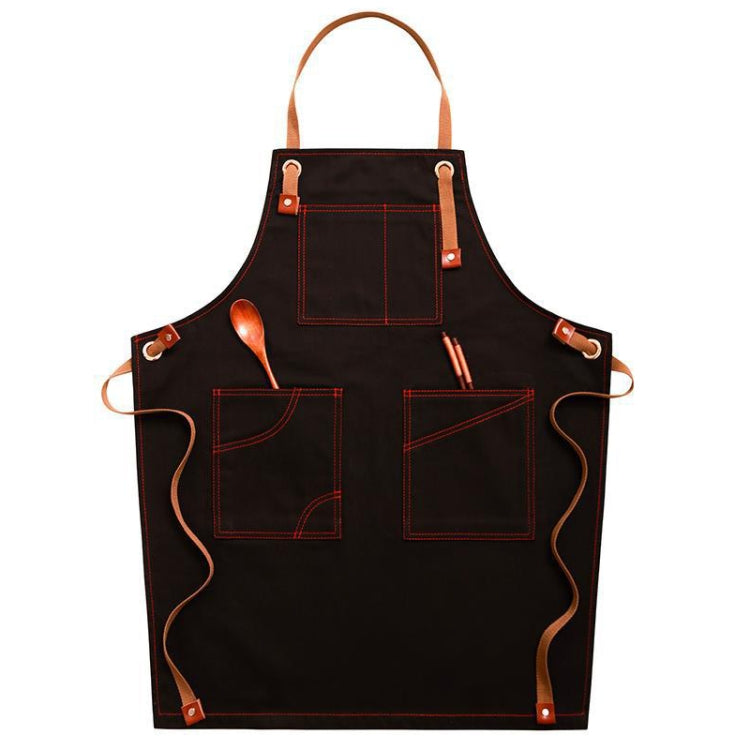 家用牛仔圍裙咖啡師花卉茶店理髮工作服，成人版，兒童47公分，兒童57公分