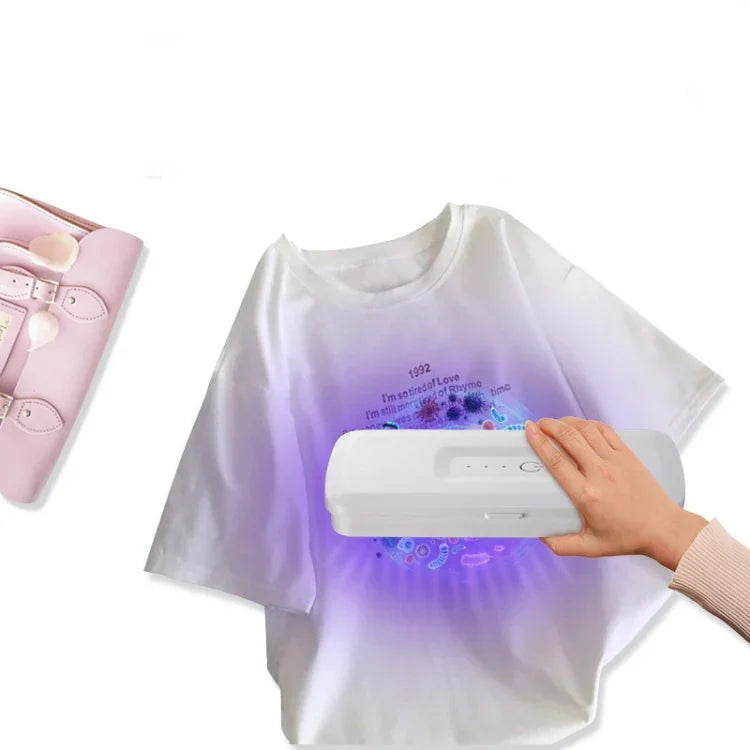 907 手機消毒盒紫外線手持消毒器多功能智能消毒機，白色，粉色