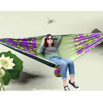 戶外露營防蚊遮陽吊床 降落傘布印花蚊帳吊床，尺寸：270x140cm，270x140cm 楓葉