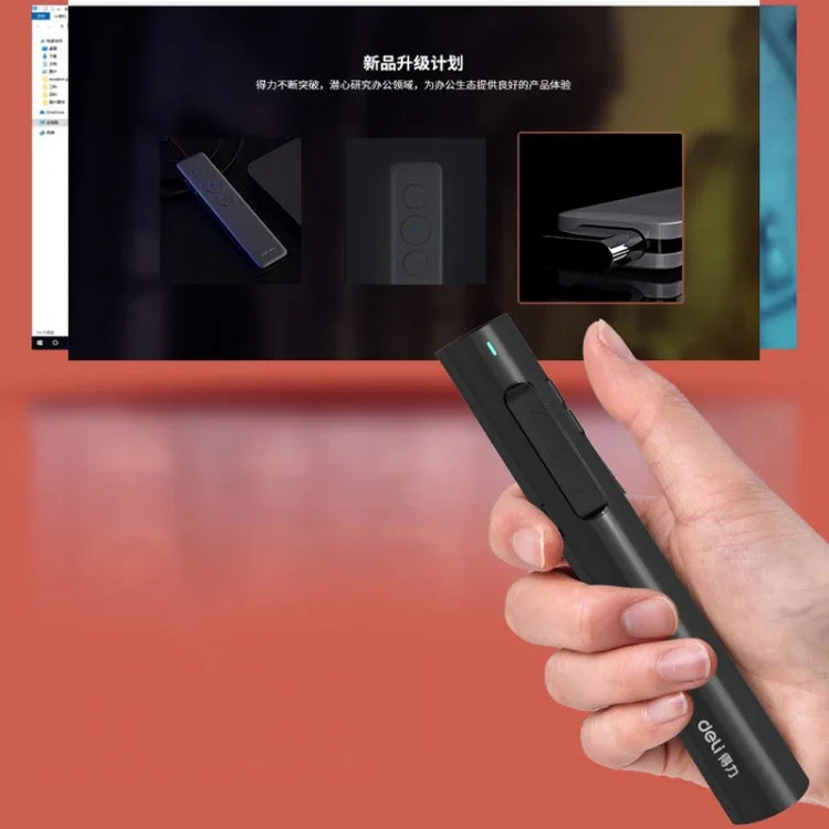 Deli 2.4G 翻頁筆 商務簡報遙控筆，2801 黑色（紅光）、2801 白色（紅光）、2801G 黑色（綠光）、2801G 白色（綠光）、TM2801 黑色（紅光）、TM2801 白色（紅光）