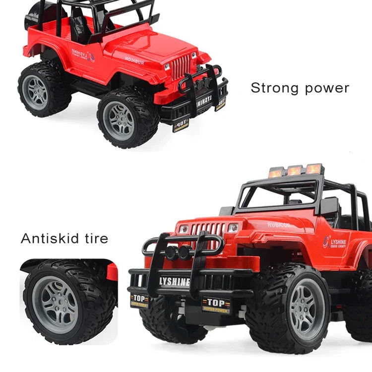 電動兒童四向遙控車玩具模型，1:18 比例，紅色 SUV 6061