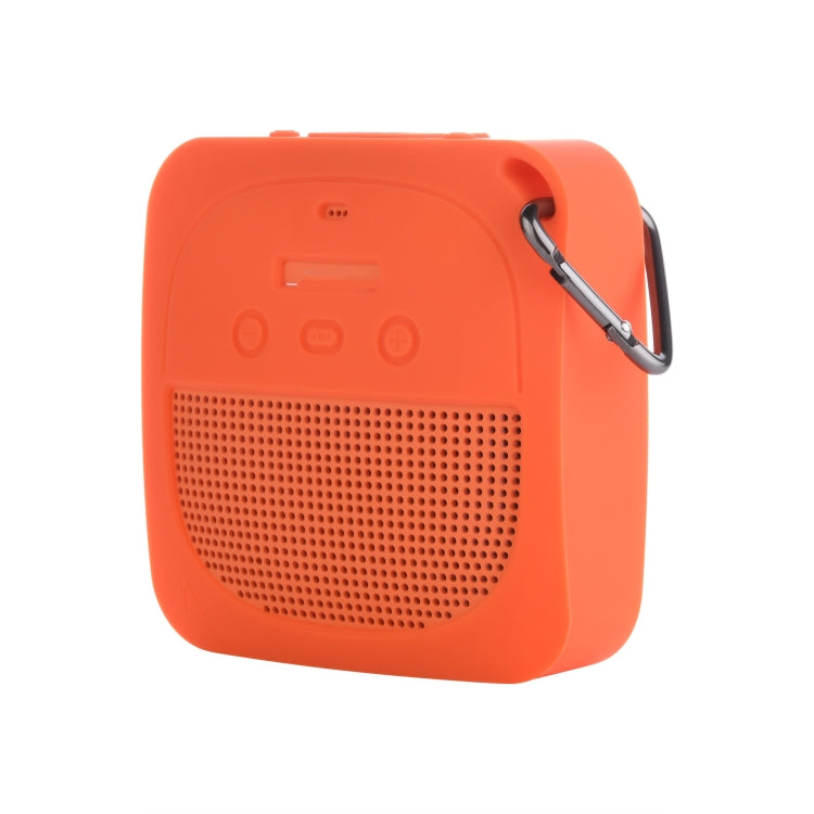防摔矽膠音頻收納保護套適用於Bose Soundlink Micro，矽膠套橙色，矽膠套深灰色