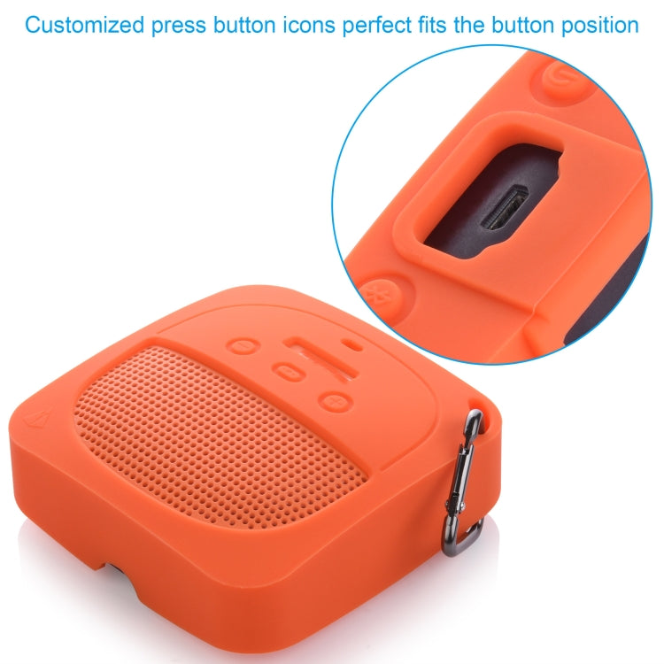 防摔矽膠音頻收納保護套適用於Bose Soundlink Micro，矽膠套橙色，矽膠套深灰色
