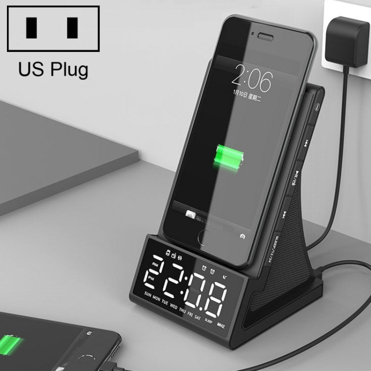 X7 多功能無線充電藍牙喇叭帶鬧鐘、收音機及遙控器，美規插頭，英規插頭，歐規插頭