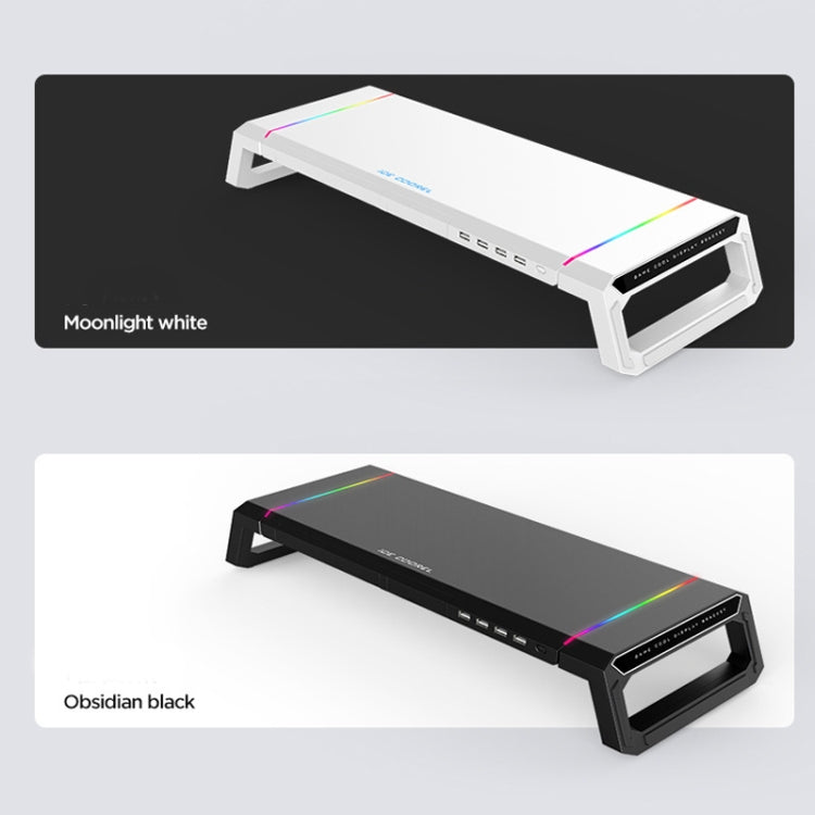 ICE COOREL T1 顯示器增高架折疊筆記本支架帶RGB燈光及4個USB擴展接口