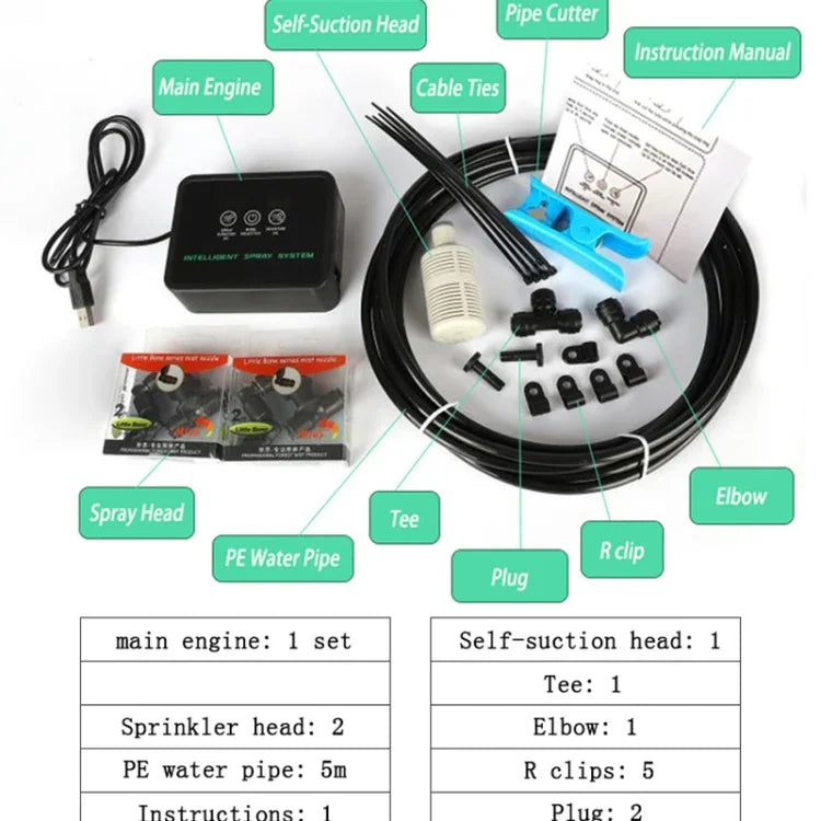 MIUS 缸定時噴霧系統植物加濕模擬降雨智能噴霧系統，缸定時噴霧系統