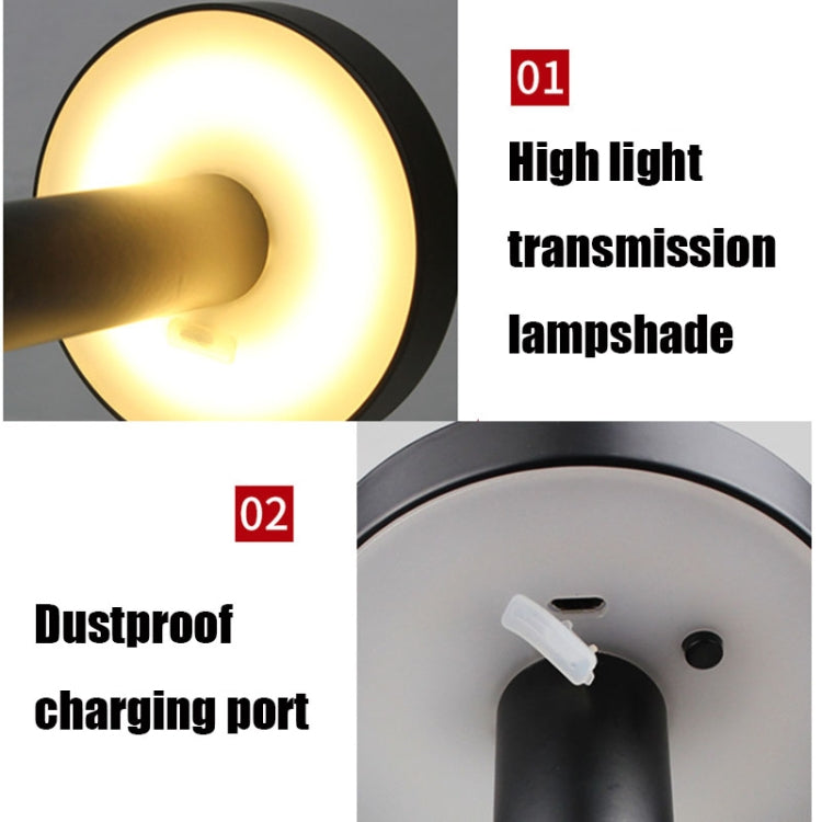 BC965 學生護眼 USB 防水 LED 桌燈 床邊吧台桌燈，黑色，白色收納，墨水大理石紋