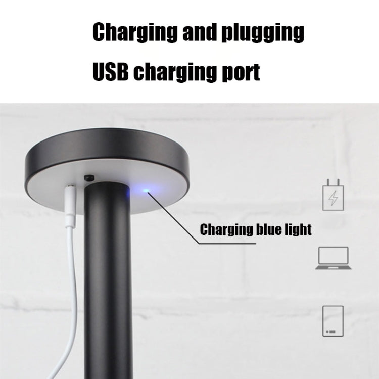 BC965 學生護眼 USB 防水 LED 桌燈 床邊吧台桌燈，黑色，白色收納，墨水大理石紋