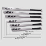 鋁合金棒球棒，適用軟式棒球，尺寸：25 吋（63-64cm）、28 吋（70-71cm）、30 吋（75-76cm）、32 吋（80-81cm）、34 吋（85-86cm）、20 吋（51-52cm）