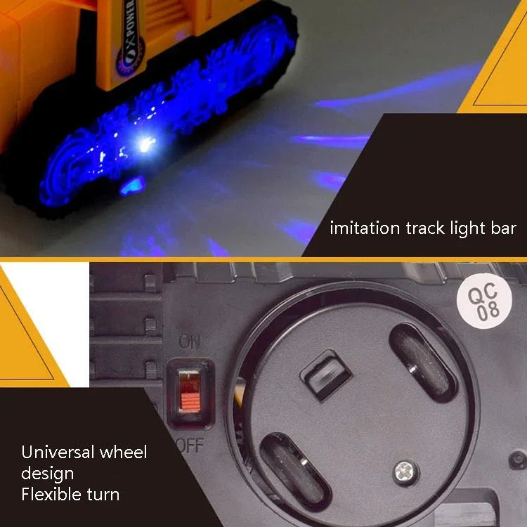 兒童燈光音樂模擬電動挖掘機玩具，款式：工程車輛