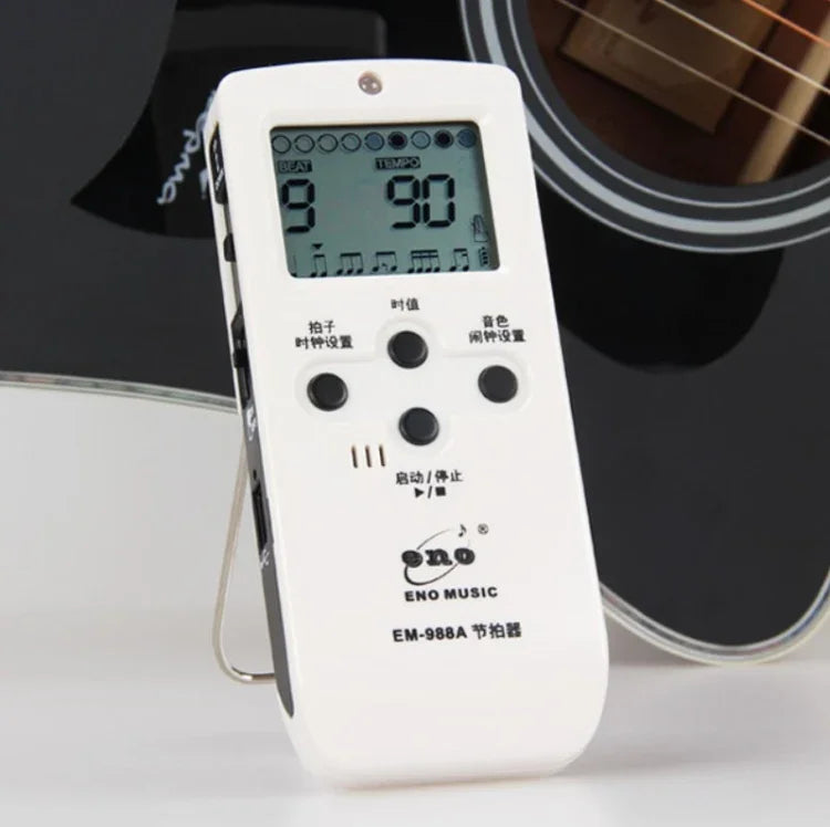 ENO EM-988A 電子人聲可充電節拍器，適用鋼琴/吉他/鼓/古箏/小提琴，EM-988A（粉紅色）