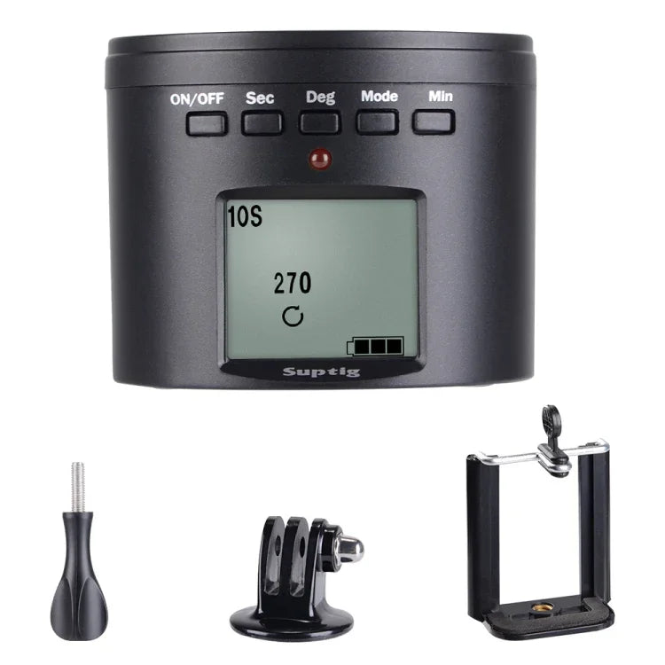 Suptig RSX-350 360 度全景頭動力驅動縮時穩定三腳架轉盤座，適用 GoPro HERO9 /8 /7 /6 /5 /5 Session /4 Session /4 /3+ /3 /2 /1，Xiaoyi 及其他運動相機