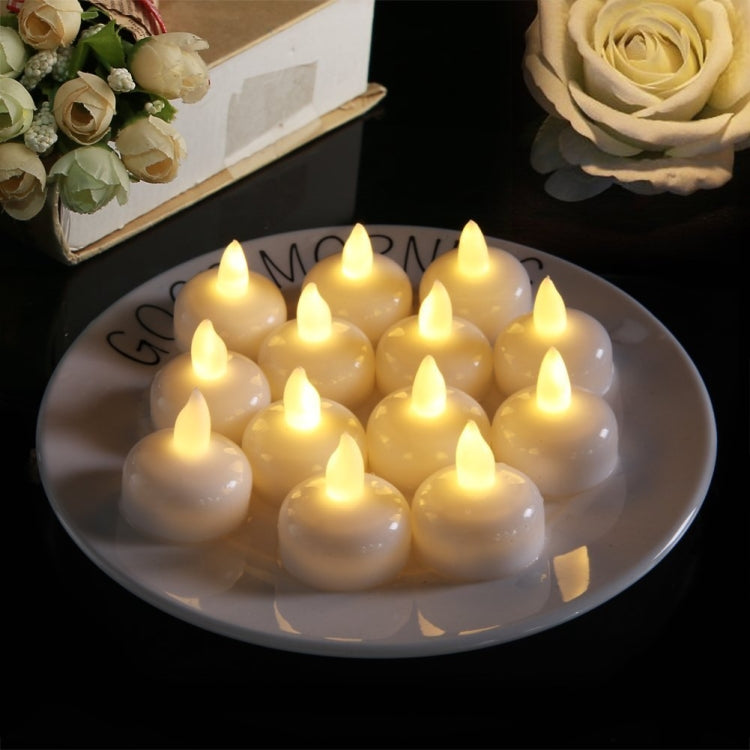 12 件防水蠟燭 SPA 淋浴水裝飾蠟燭燈 LED 浮動蠟燭，暖白光，冷白光，黃光