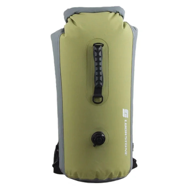LUCKSTONE 60L戶外漂流及溯溪防水背包 肩背包 充氣游泳包 手提桶包，60L