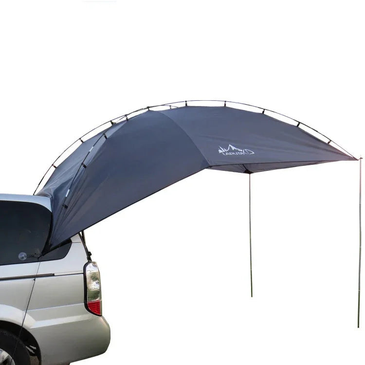 LADUTA戶外自駕遊燒烤露營車側帳 車尾延伸帳篷用品，灰藍色，噴漆銀色