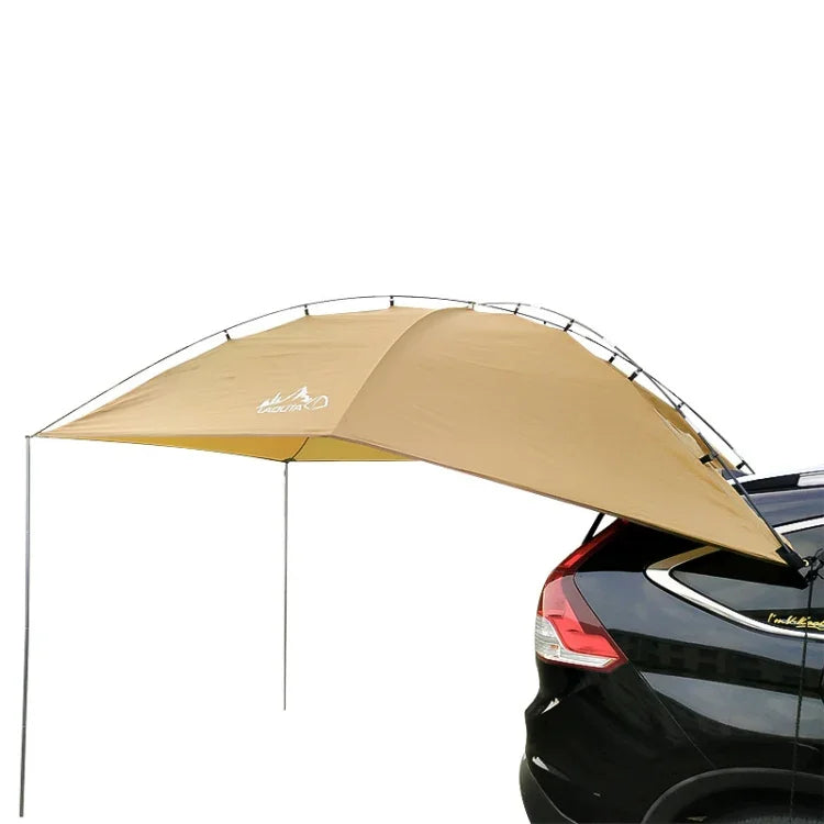 LADUTA戶外自駕遊燒烤露營車側帳 車尾延伸帳篷用品，灰藍色，噴漆銀色