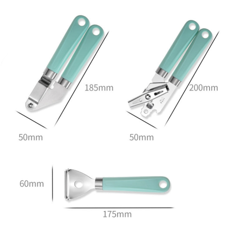 9合1塑料手柄不鏽鋼廚房用具家用小工具套裝，青色，黑色