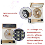 四合一太陽能風扇附燈手電筒功能，中國插頭，金色，藍色