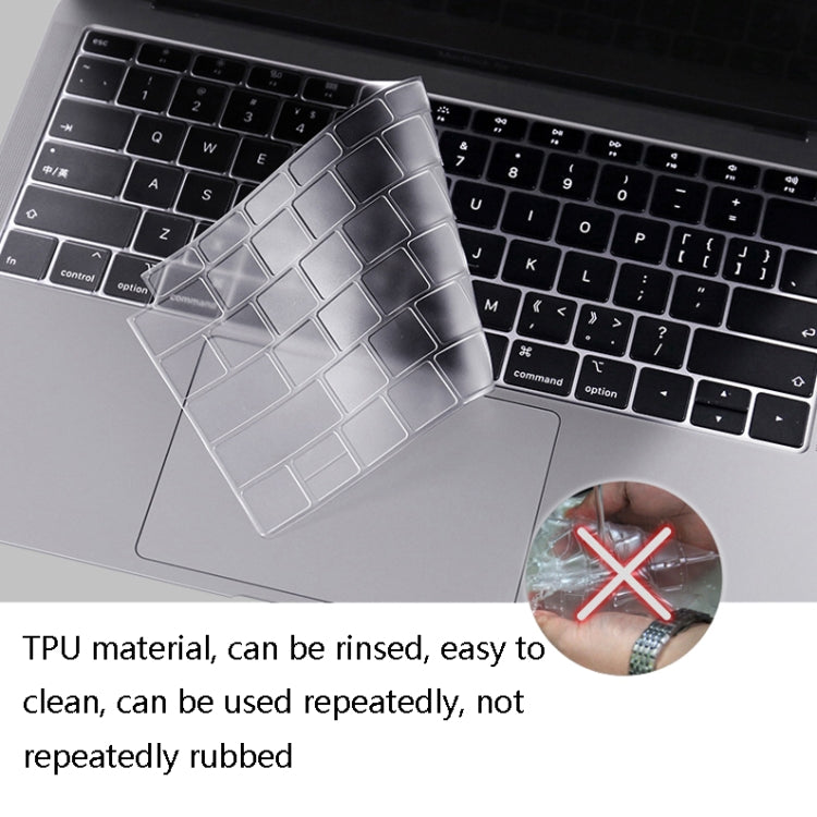 0.13mm 透明 TPU 筆記型電腦鍵盤保護膜，適用於 MacBook Air 13.3 吋 A1369 & A1466，適用於 MacBook Pro 13.3 吋 A1706 & A1989 & A2159（帶觸控欄），適用於 MacBook Pro 15.4 吋 A1707 & A1990（帶觸控欄）
