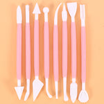 2套雕刻筆蛋糕翻糖雕刻刀製作切割工具01030紫色（OPP袋包裝），01071黃色（OPP袋包裝），01018紅色（OPP袋包裝），02023藍色（OPP袋包裝），02030粉色（OPP袋包裝）