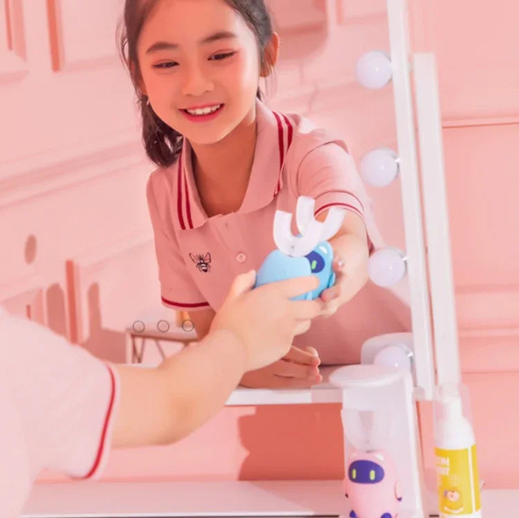 Lanbeibei 兒童U型自動電動牙刷，2-6歲加強版（藍色）、6-12歲加強版（藍色）、2-6歲家用版（藍色）、6-12歲家用版（藍色）、2-6歲加強版（粉色）