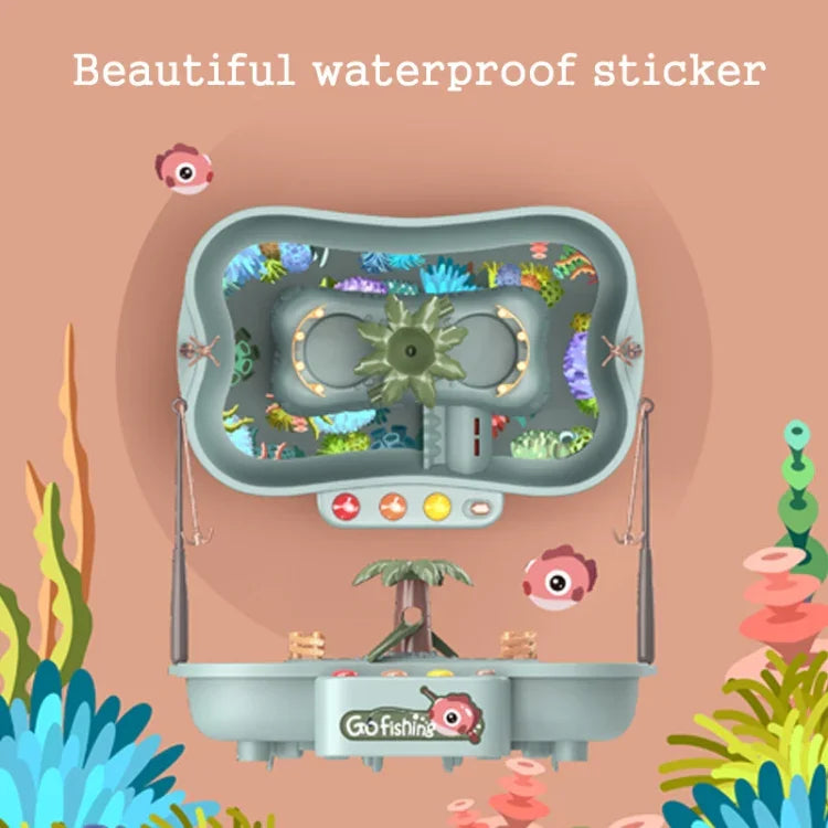 兒童教育遊戲屋電動旋轉釣魚站夏季水上遊戲玩具組，綠色 6 隻鴨，粉紅色 6 隻鴨，綠色 3 魚 3 鴨，粉紅色 3 魚 3 鴨