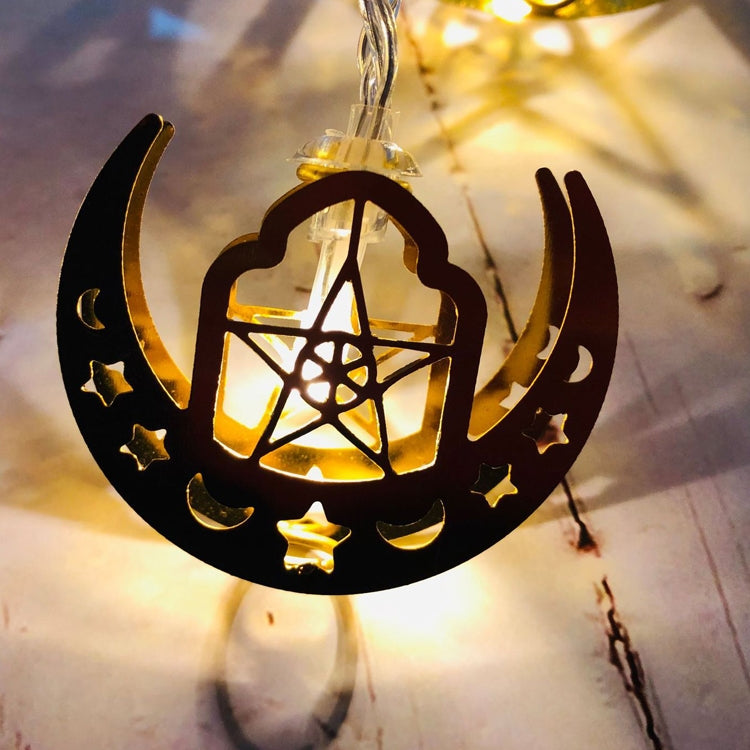 開齋節 LED 星星與月亮串燈 斋月節慶裝飾燈，1.65米 10 LED，3米 20 LED