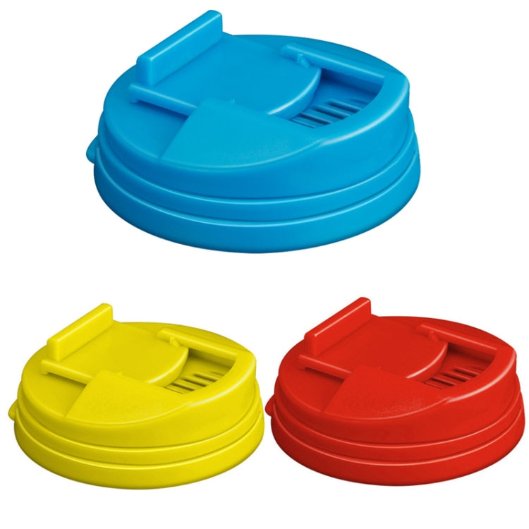 3件通用防漏罐蓋推式防濺蓋，藍色，黃色，紅色