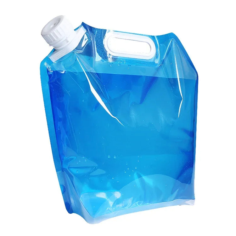 PE水袋 便攜折疊水袋 露營徒步生存補水儲水囊，10L（藍色）