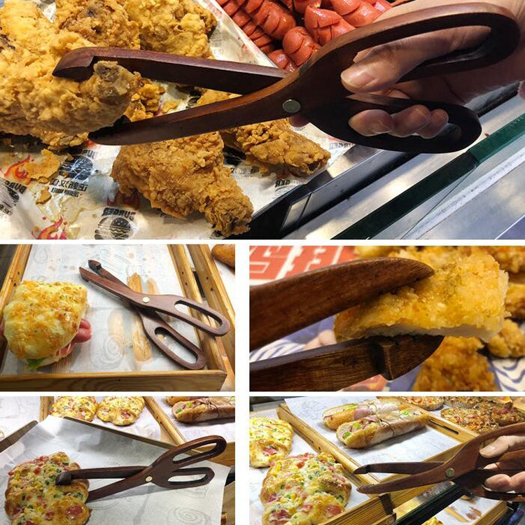 木製食物夾廚房家用燒烤食物夾甜點糕點麵包夾，Phoebe夾，剪刀夾