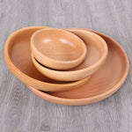 圓形水果盤沙拉碗 厚木乾果盤水果壽司盤，15cm，20cm，25cm，30cm