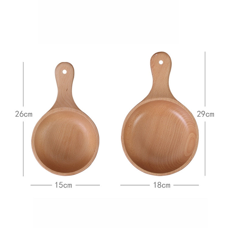 泡麵碗木製泡菜碗帶柄水果沙拉木碗，小號