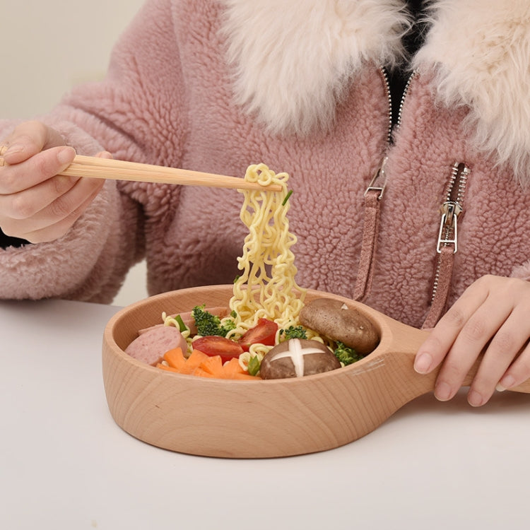 泡麵碗木製泡菜碗帶柄水果沙拉木碗，小號