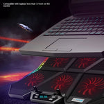 COOLCOLD RGB 筆記本散熱器六風扇可調筆記本冷卻底座，5V速度彩色版，5V觸控12交響版