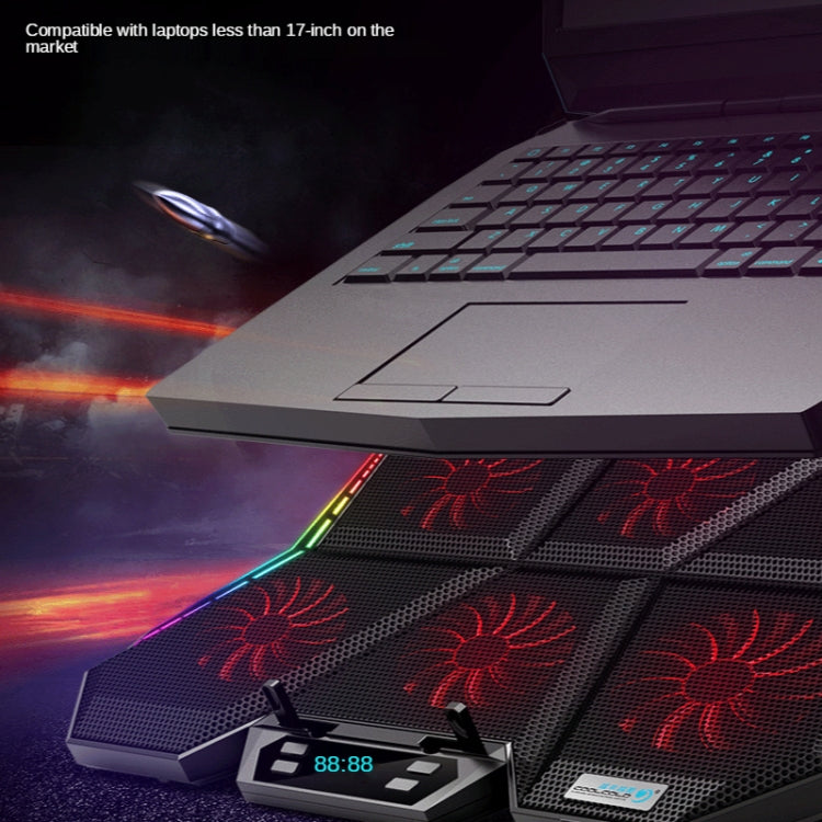 COOLCOLD RGB 筆記本散熱器六風扇可調筆記本冷卻底座，5V速度彩色版，5V觸控12交響版