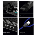 COOLCOLD RGB 筆記本散熱器六風扇可調筆記本冷卻底座，5V速度彩色版，5V觸控12交響版