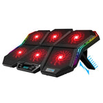 COOLCOLD RGB 筆記本散熱器六風扇可調筆記本冷卻底座，5V速度彩色版，5V觸控12交響版