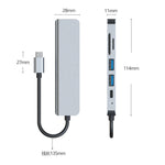 6 合 1 USB-C / Type-C 轉 4K HDMI + SD / TF 卡槽 + PD USB-C / Type-C 充電 + 2 個 USB 3.0 埠多功能集線器擴充基座，6 合 1