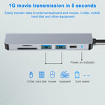 6 合 1 USB-C / Type-C 轉 4K HDMI + SD / TF 卡槽 + PD USB-C / Type-C 充電 + 2 個 USB 3.0 埠多功能集線器擴充基座，6 合 1