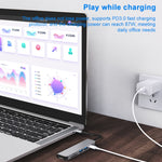 6 合 1 USB-C / Type-C 轉 4K HDMI + SD / TF 卡槽 + PD USB-C / Type-C 充電 + 2 個 USB 3.0 埠多功能集線器擴充基座，6 合 1