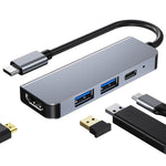BYL-2011 4 合 1 USB-C / Type-C 轉 4K HDMI + USB 3.0 + USB 2.0 + PD USB-C / Type-C 充電埠多功能集線器擴充基座，4 合 1