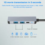 BYL-2011 4 合 1 USB-C / Type-C 轉 4K HDMI + USB 3.0 + USB 2.0 + PD USB-C / Type-C 充電埠多功能集線器擴充基座，4 合 1