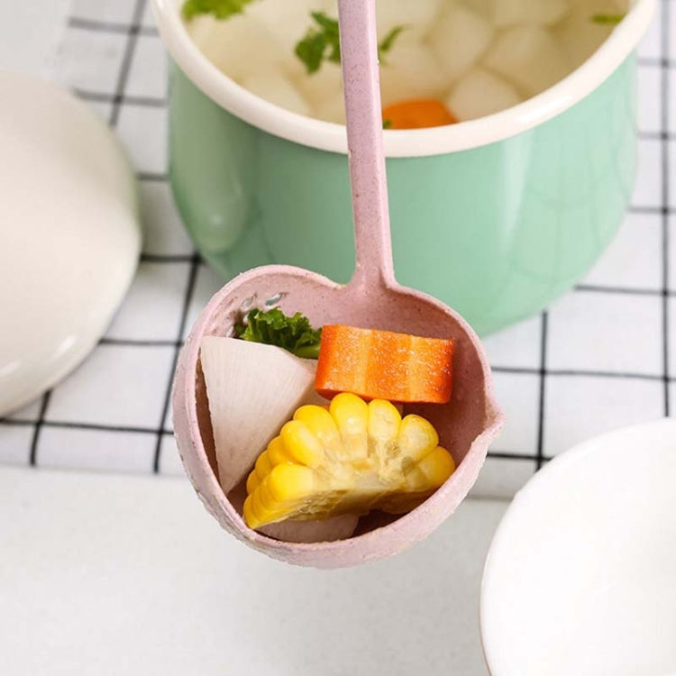小麥稈湯勺濾網二合一環保餐具火鍋雙用勺濾器，北歐粉，北歐綠，北歐藍，北歐米色