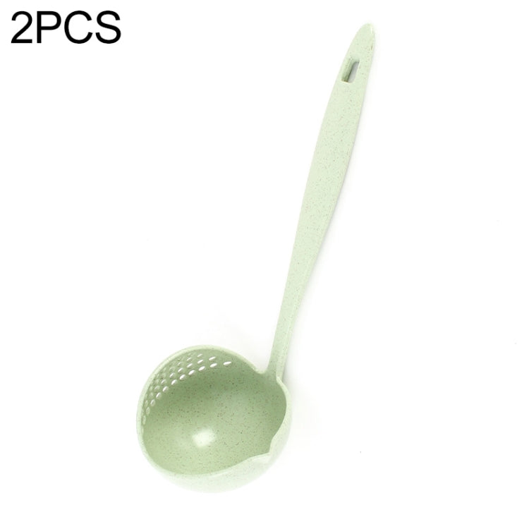 小麥稈湯勺濾網二合一環保餐具火鍋雙用勺濾器，北歐粉，北歐綠，北歐藍，北歐米色