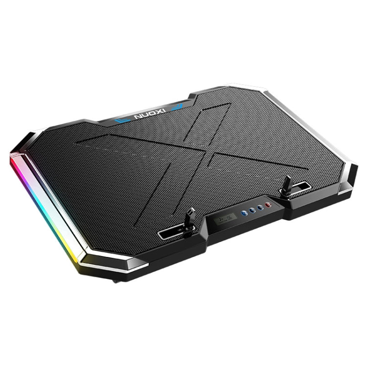 NUOXI Q8 筆記本散熱器液晶屏按鈕可控RGB發光電腦冷卻底座
